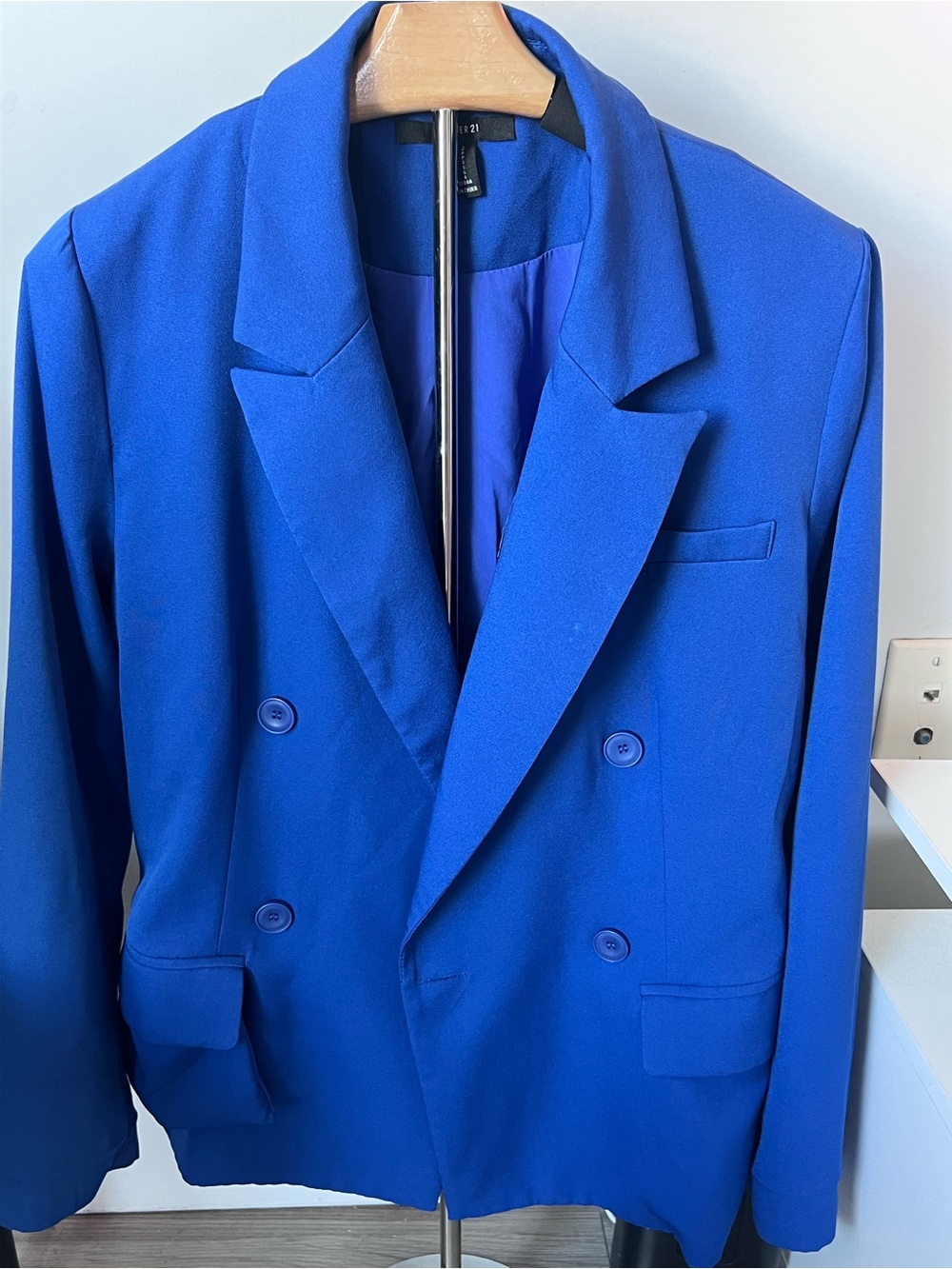 Forever 21 Royal Blue Double-Breasted Blazer